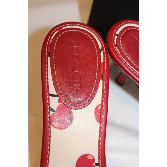 Coach Margot Sandals Cherry Print NIB RED WHITE - Picture 4 of 9